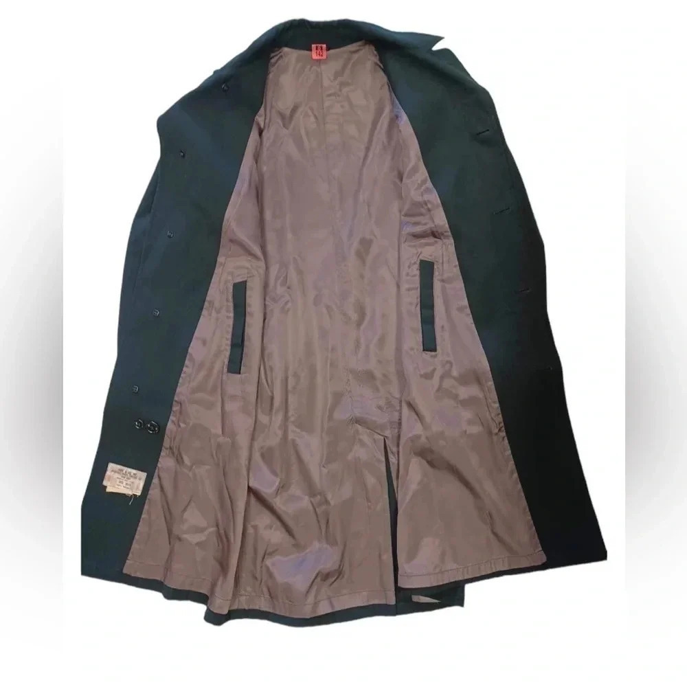 Shiff & CO Inc  100% Wool Black Trench Coat Size 7038 - Picture 11 of 13